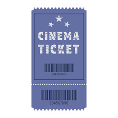 Vector retro ticket in retro style with barcode.
