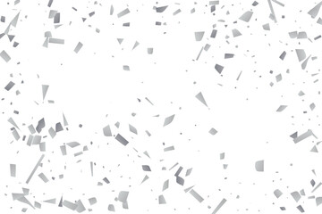 Silver glitter confetti on a white background. Decorative element.