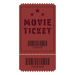 Vector retro ticket in retro style with barcode.