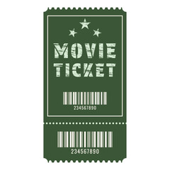 Vector retro ticket in retro style with barcode.
