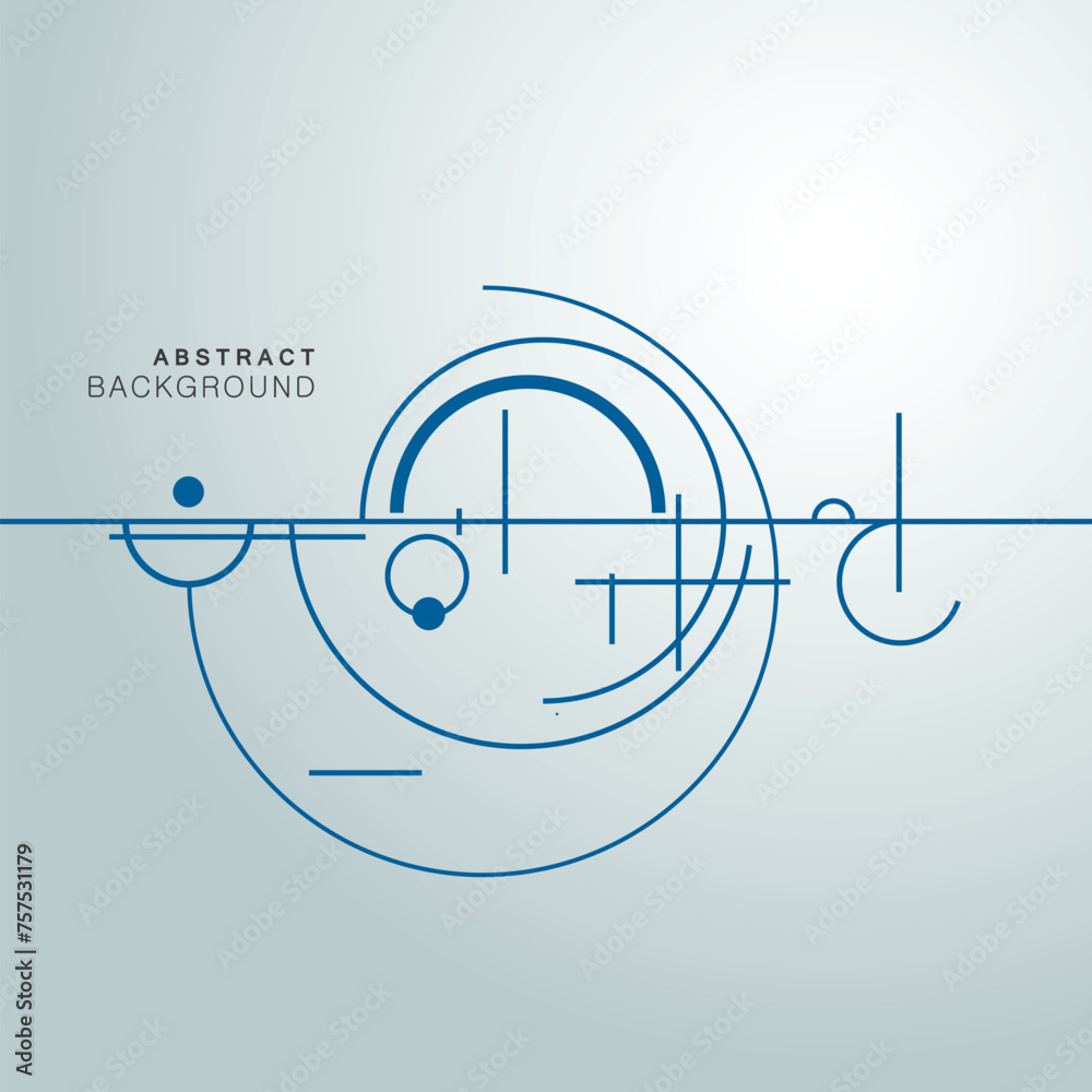 Leinwandbilder Vector abstract background. Modern technology illustration with digital geometric lines and points. Wave construction