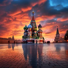 Foto op Canvas 3d photo of moscow city made with generative ai © M