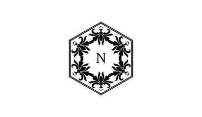 illustration of an ornament alphabetical logo