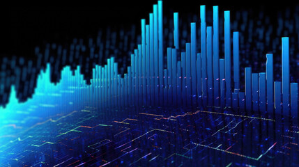 Obraz premium Forex Trading Chart in Blue Hue