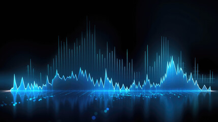 Forex Trading Chart in Blue Hue