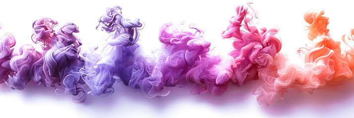 Magenta and lavender watercolor paint swirls on white background.