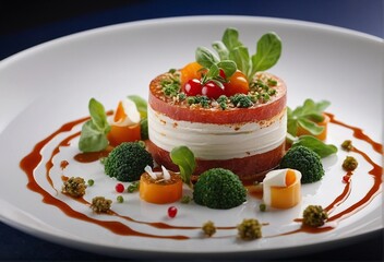 Beautiful and bright dessert, culinary arts.