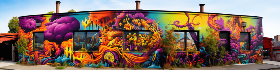 Let the vibrant street art mural be a beacon of creativity in the heart of the urban landscape.