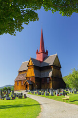 Fototapeta na wymiar Stabkirche von Ringebu, Gudbrandsdalen, Oppland, Norwegen