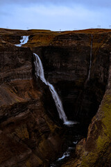 Long waterfall with different levels