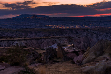 Cappadocia landscape at night