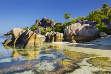 Rideaux tamisants Anse Source D'Agent, île de La Digue, Seychelles Anse Source d'Argent, La Digue Island, Seychellen