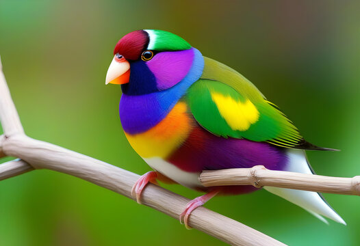 Beautiful multi colored Gouldian finch bird from Australia