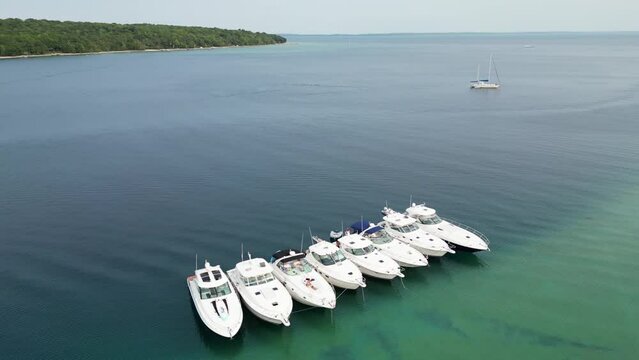 Yachts in Omena Bay, Michigan
