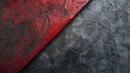 Dynamic crimson and slate grey textured background, representing passion and stability.