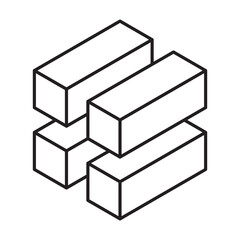 Abstract shapes icon isolated on white background. Vector illustration.