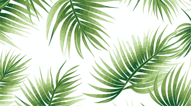 Leaves of palm tree. Seamless pattern. Vector 