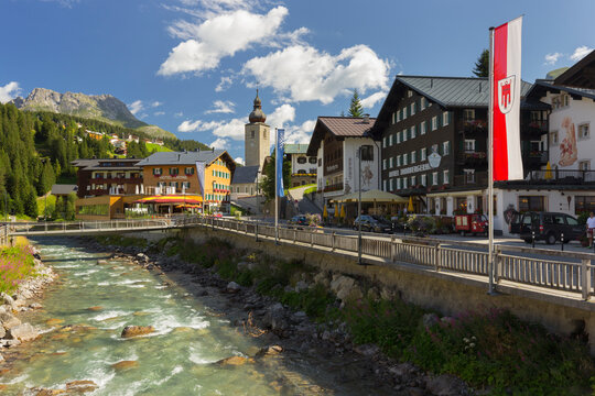 Lech am Arlberg, Fluss Lech, Vorarlberg, &Ouml;sterreich