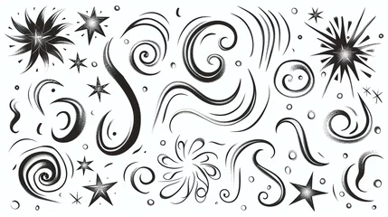 Fotobehang A collection of hand-drawn vector flourishes. These elegant and versatile design elements can be used to add a touch of sophistication to any project. © stocker
