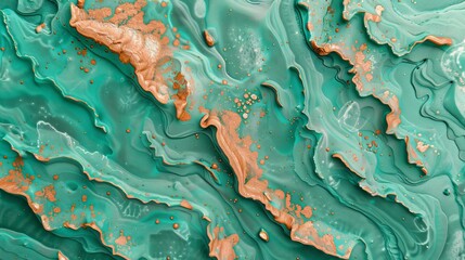 Exotic jade green and coral textured background, symbolizing vitality and adventure.