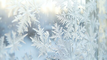**A beautiful close-up of frost on a window pane. The delicate ice crystals create a stunning winter scene. - Powered by Adobe