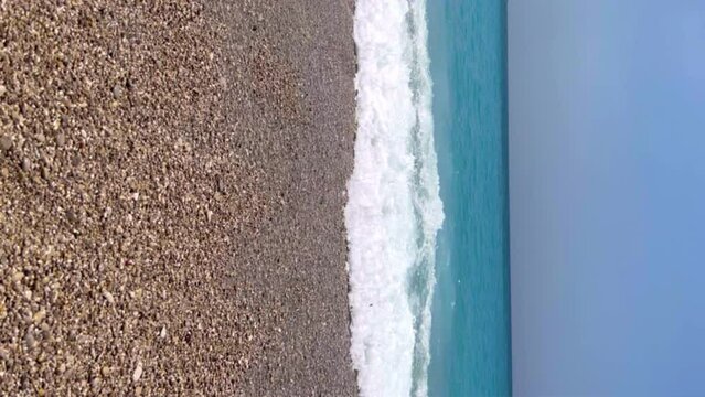 View of the amazing Oludeniz beach and the Blue Lagoon, the best beach in Turkey, Fethiye. Kidrak Beach. Mediterranean bays with blue water. Oludeniz Lagoon. Turkey. 4K