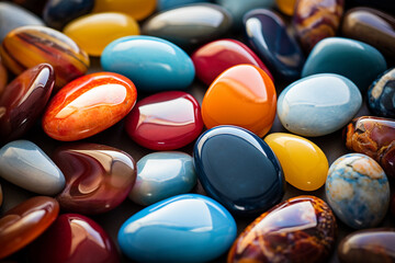 smooth colorful stones super macro сreated with Generative Ai