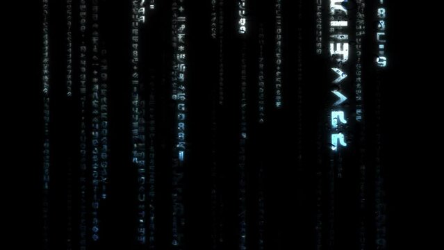 Matrix hologram 3D code wet effect. Technology and connection concept