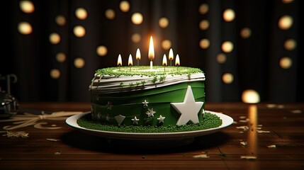 14th August Pakistan Independence Day Cake

 - obrazy, fototapety, plakaty