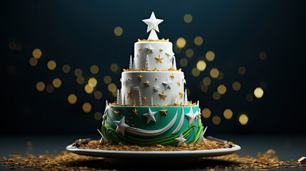 14th August Pakistan Independence Day Cake

 - obrazy, fototapety, plakaty