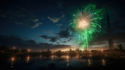 Fireworks and Flag of Pakistan 8K Realistic Lighting

