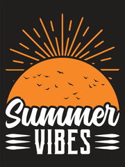 summer vintage t-shirt design template