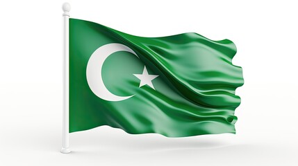 Pakistan National Flag Isolated on 3D White Background

