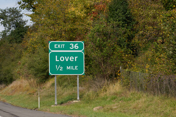 exit 36 off of I-70 for Lover, Pennsylvania