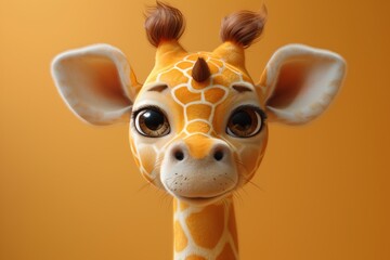 Cute Baby Cartoon Giraffe Generative AI