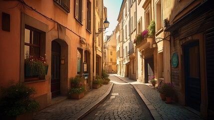 european classic, street with cafés
