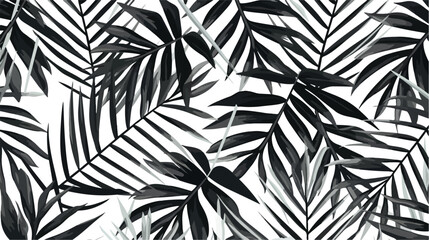 Print summer exotic jungle plant tropical palm leaves