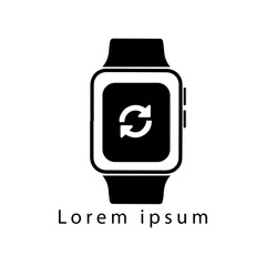 Hand Watch Icon. Wrist Watch Simple Black Line Icon on White Stock Vector - Illustration.