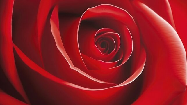 a close up of a red rose with a blurry image of the center of the rose's petals.