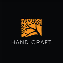 handicraft decoration store logo design vector