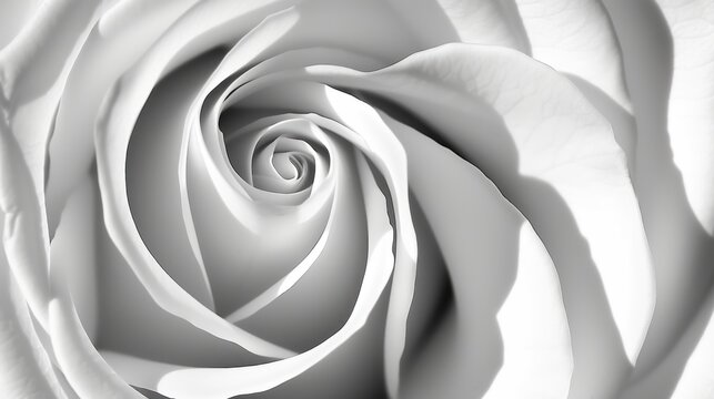 a black and white photo of a rose with a spiral in the middle of the middle of the center of the flower.