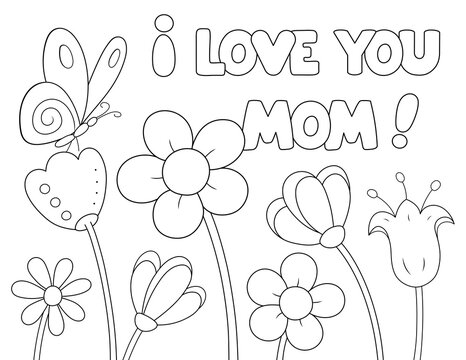 flowers mothers day coloring page. you can print it on standard 8.5x11 inch paper