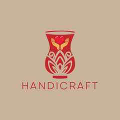 handicraft decoration store logo design vector