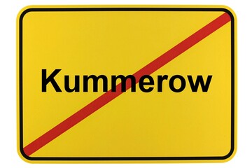 Illustration eines Ortsschildes der Gemeinde Kummerow in Mecklenburg-Vorpommern