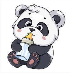 Cute panda. Funny cartoon character - 757548343