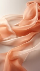 Silky glowing flowing fabric pastel peach and apricot color