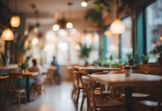 Blurred image of cozy café, generatie AI