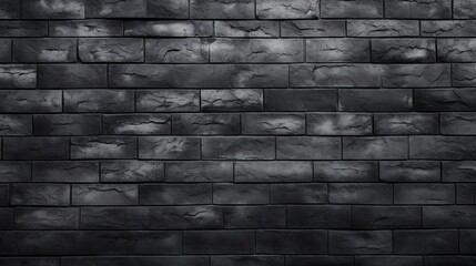 Black painted brick wall texture for background.Black brick wall for background