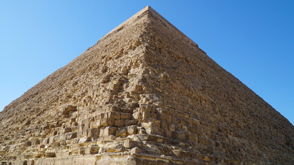 Khafre Pyramid Close Up. The Second Largest at Giza Pyramid Complex in Egypt.