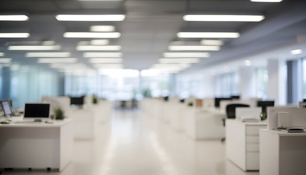 Blurred image of modern office, generative AI